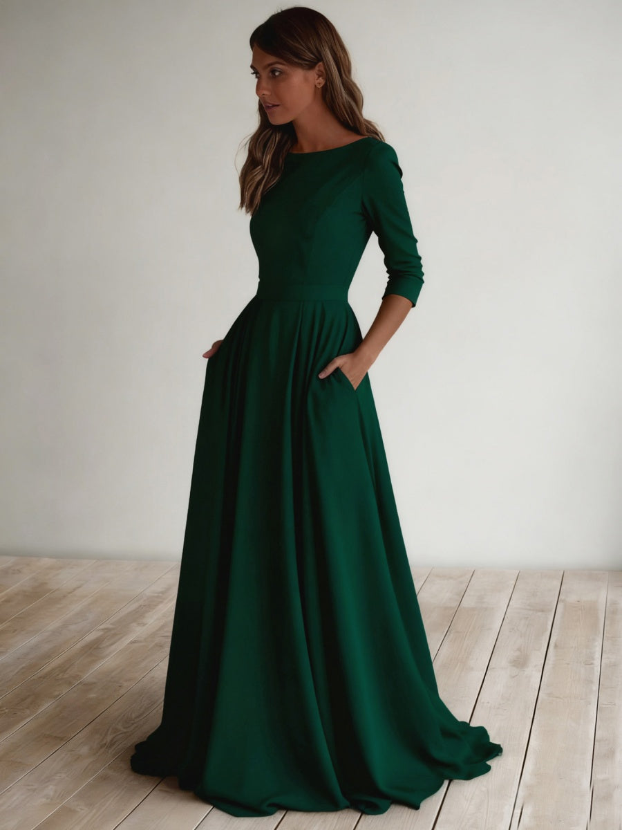 Simplicity Long Sleeve Parties Maxi Dresses