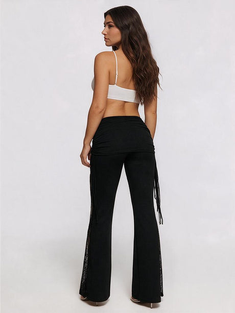 Silk Slim-fit Flared Trousers