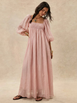 Elegant Long-sleeved Resort-style Loose Dress