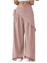 Button-up Slimming Wide-leg Trousers
