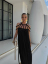 Strappy Off-shoulder Sexy Halter Neck Loose-fitting Vacation Beach Dress
