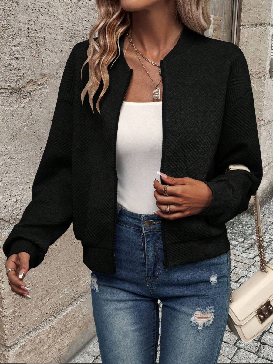 Liber Autumn Women's Zipper Geometric Patterns Jackets