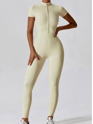 Short-sleeved High Elastic Waist Slimming And Shaping Yoga Fitness Outdoor Jumpsuits/pants