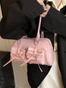 Bow-knot Horizontal Square Zipper Handbag