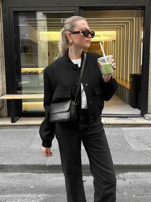 Liber Autumn Women's Baseball uniform Solid Color Jackets