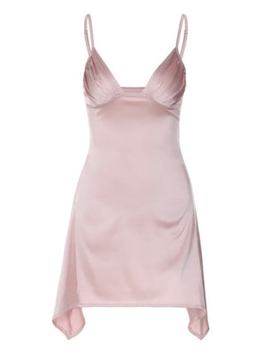 Liber Spring Women's Backless Solid Color Mini&Short Dresses