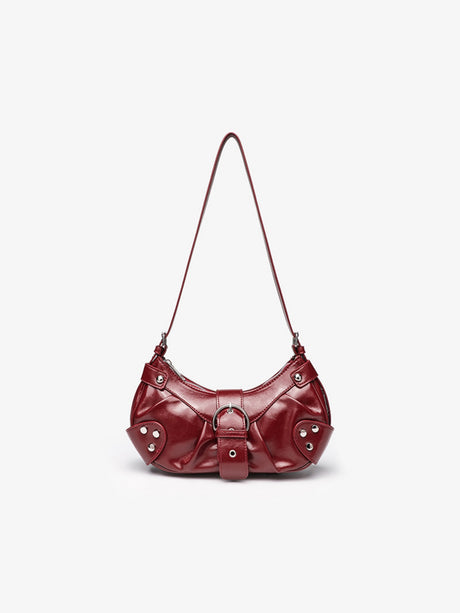 Stylish And Edgy Motorcycle Studded Shoulder Bag