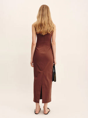 Square Collar Cotton And Linen Camisoles Leisure Temperament Maxi Dresses