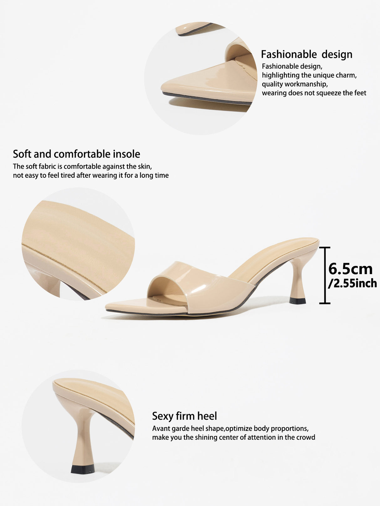Elegant Pointed-toe High-heeled Sandals