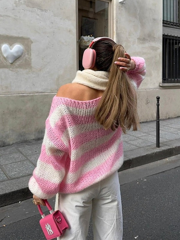 Stripes Crew Neck Sweaters