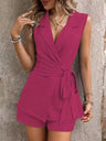 Lapel Vests Shorts Distressed Commuting Set 2-piece Sets