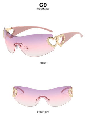 Heart-shaped Frameless Fashion Glasses