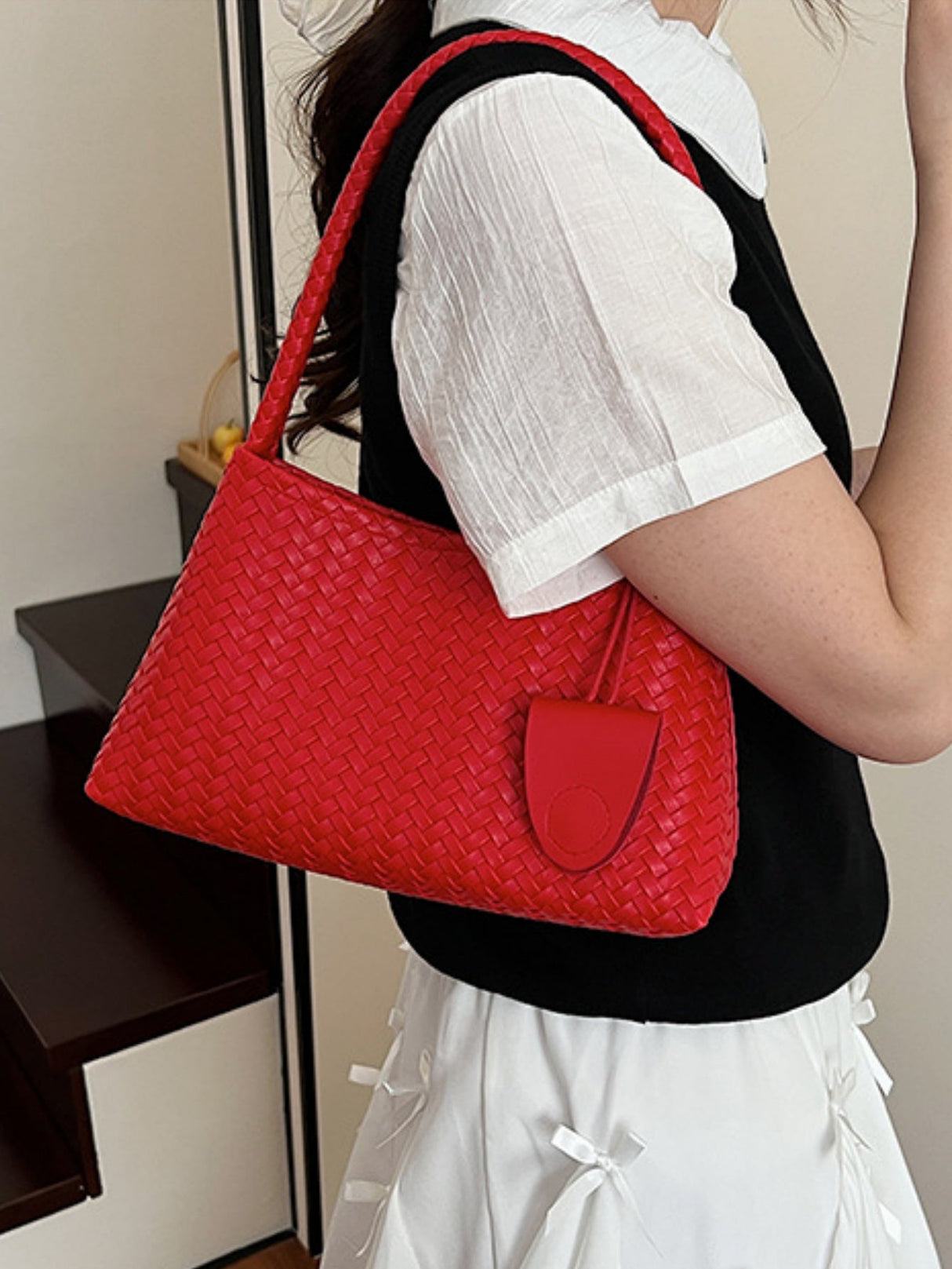 Woven Embossed Handbag