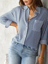 Loose-fit Long Sleeve Stripes Stripes Shirts