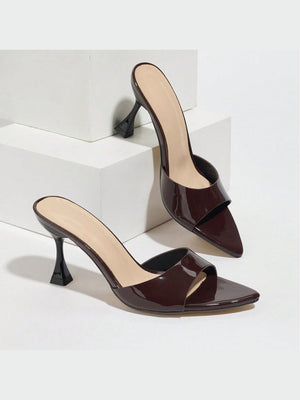 Embossed High-heeled Sandals