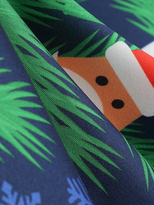 Christmas Crew Neck Splicing Long Sleeve Midi Dresses