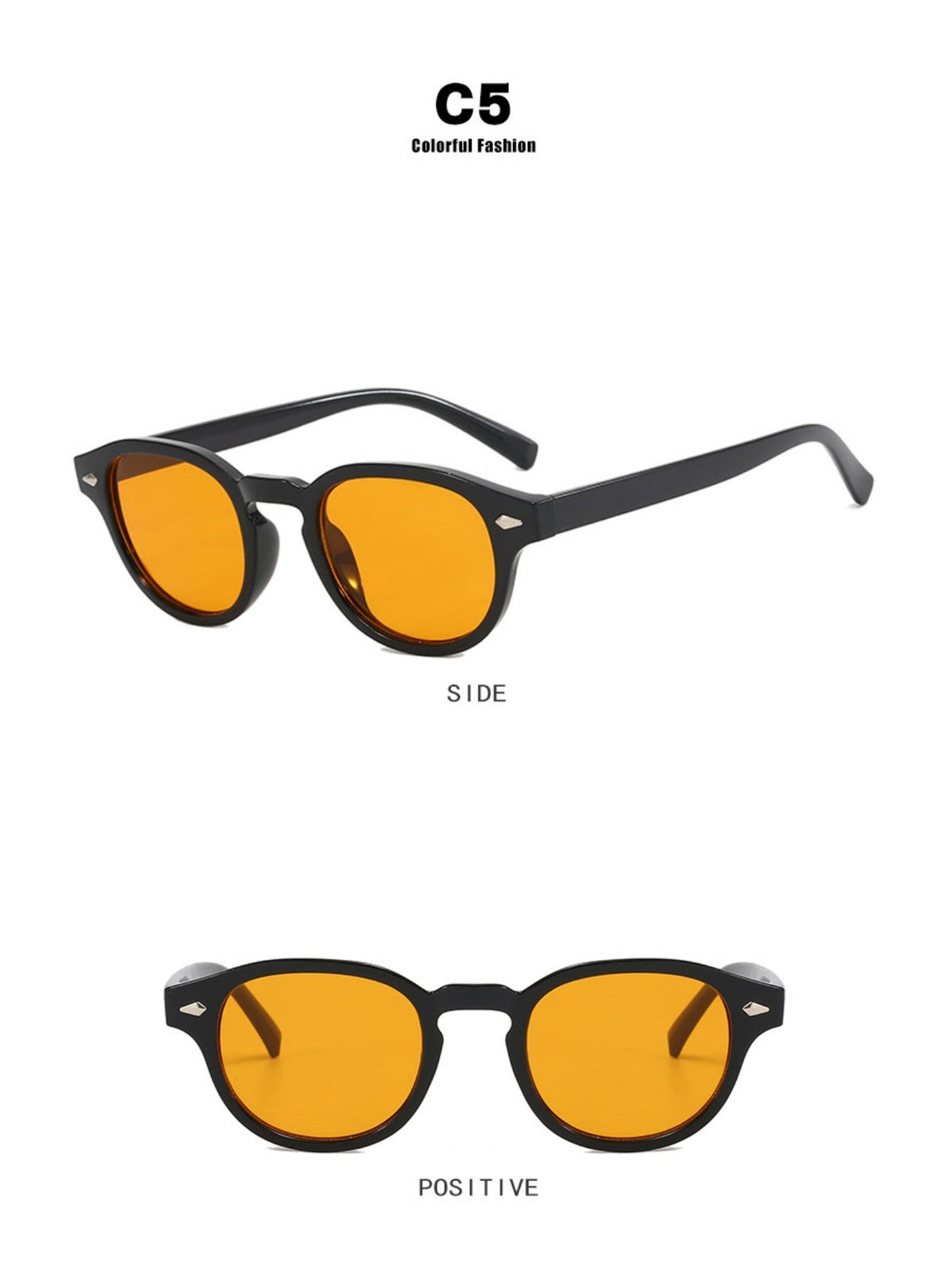 Riveted Arrow Small Frame Oval Sunglasses