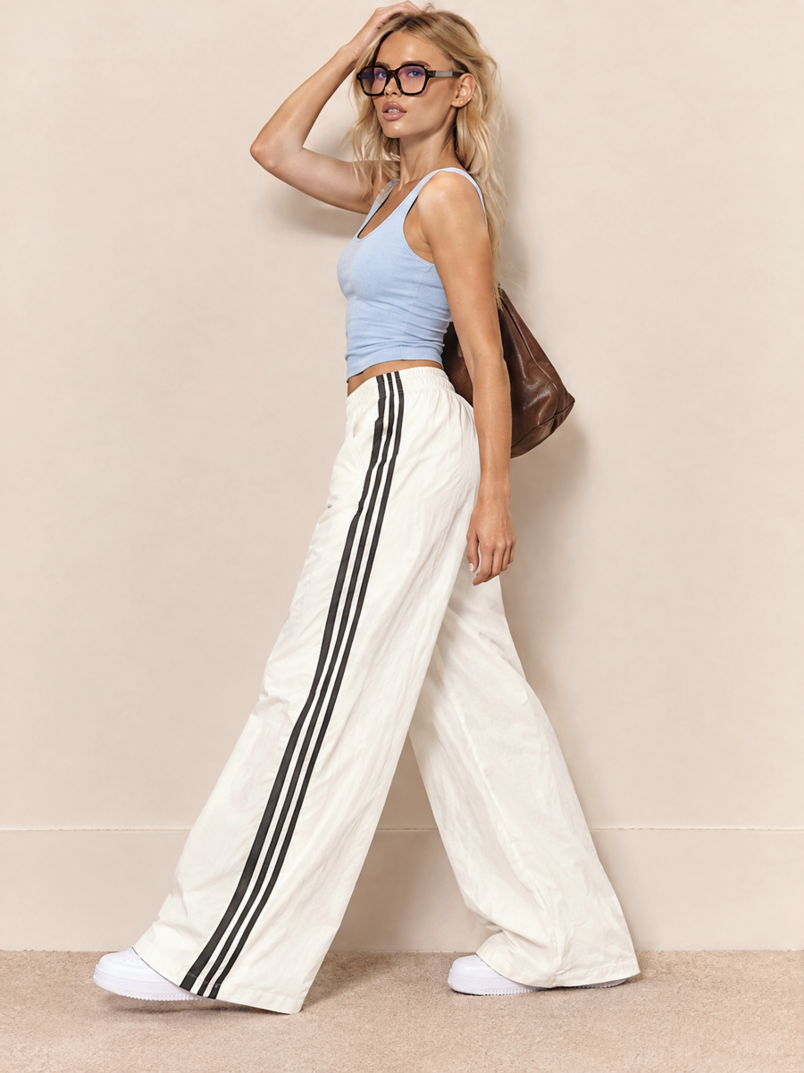 Casual Loose Striped Wide-leg Sweatpants