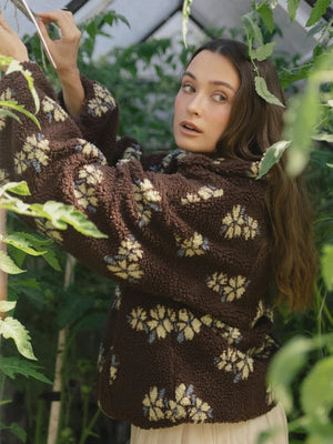 Fleece Floral Fashion Warm Fleece Sweatshirt