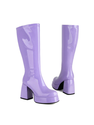 Colorful Platform High-heeled Fashion Mid-calf Boots