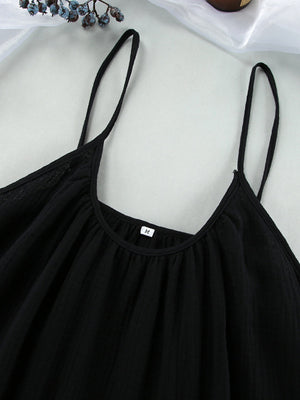 100% Cotton Temperament Camisoles Loose-fit Home Vacation Mini&Short Dresses