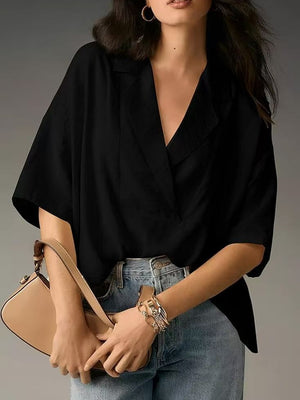 Short-sleeved Collared Casual Loose T-shirt