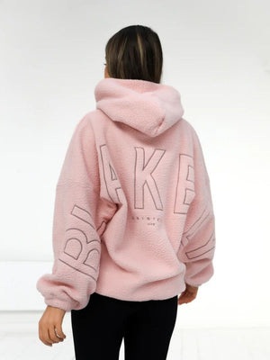 Fleece Letter Embroidery Thick Hooded Sweatshirt