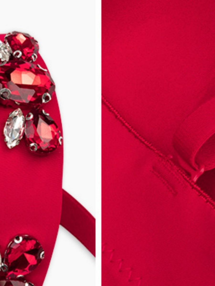 Débardeurs gainants à baleines en forme de diamant ornés de strass