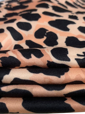 Leopard Print Sexy Tights Linked Fingers Long Sleeve Zipper Jumpsuit