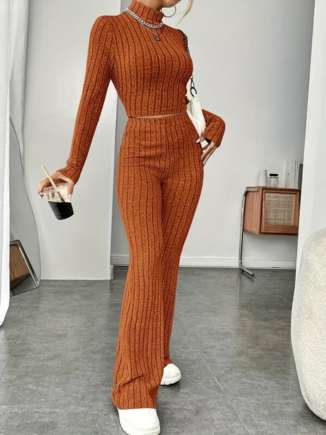 Liber Autumn Women's Solid Color 2-piece Sets