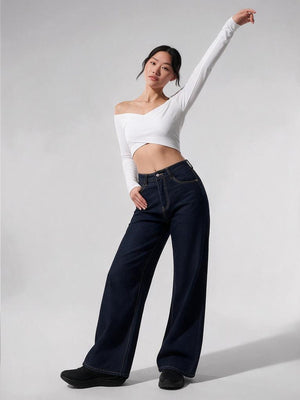 American Casual Super Cool Loose Straight Leg Mid-rise Jeans