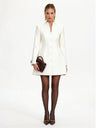 Slim-fit A-line Skirt, Elegant Solid Color, Single-breasted Short Dress