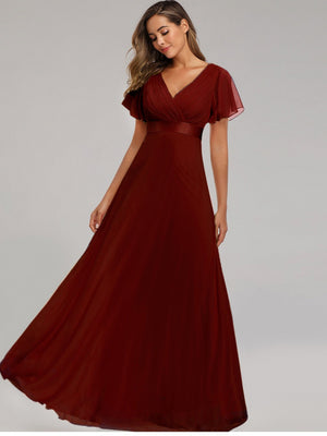 V-neck Chiffon Large Skirt Temperament Formal Dress Maxi Dresses