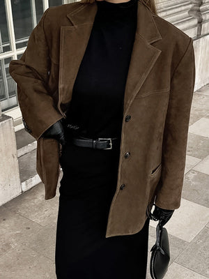 Liber Autumn Women's Buttons Suede Jackets