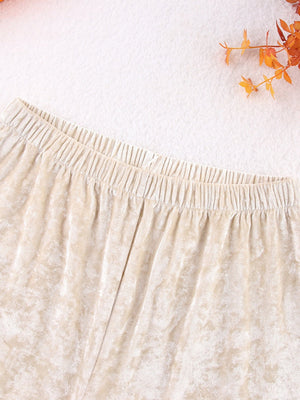 Warmhaltender, dicker Samt-Pyjama-Set mit langen Ärmeln und langen Beinen (zweiteilig)