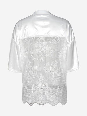 Loose Perspective Lace Stitching T-shirts