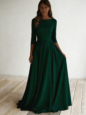 Simplicity Long Sleeve Parties Maxi Dresses