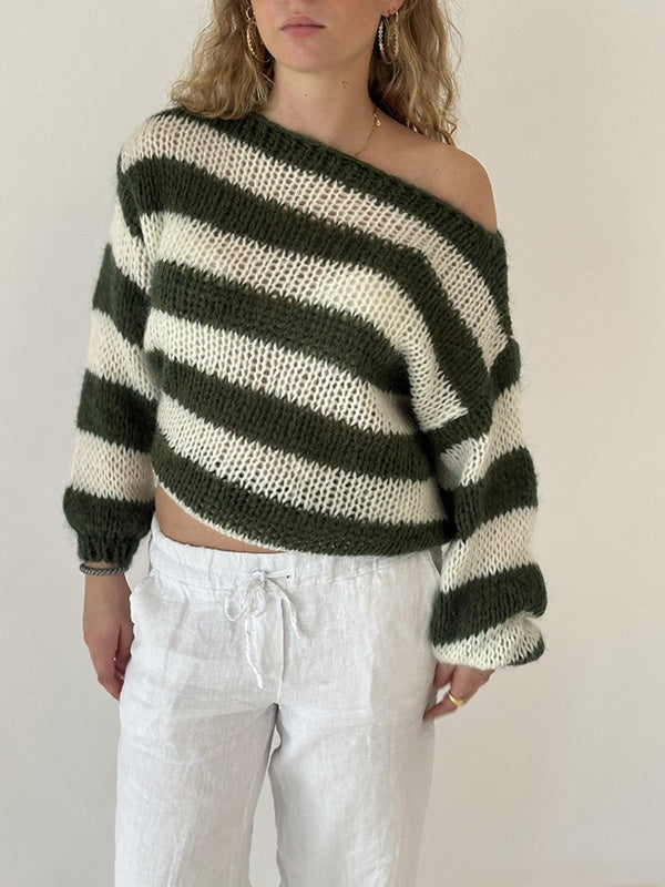 Stripes Crew Neck Sweaters