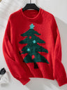 Christmas Christmas Tree Hood Crew Neck Loose Sweaters