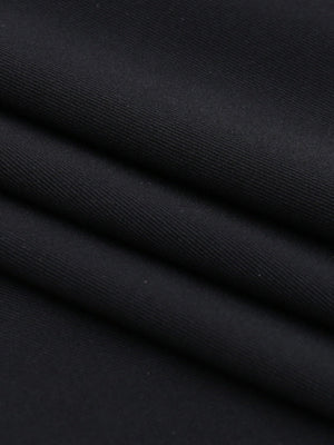 Metal Bandage Hollow Black Slightly Flared Pants