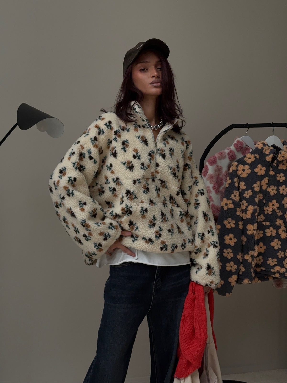 Fleece Floral Fashion Warm Fleece Sweatshirt