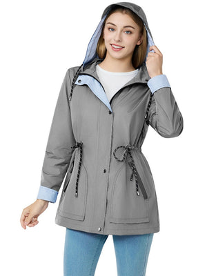 Lightweight Jacket Raincoat Water Proof Mountain Climbing Outdoor Drawstring Windproof Trench Coats