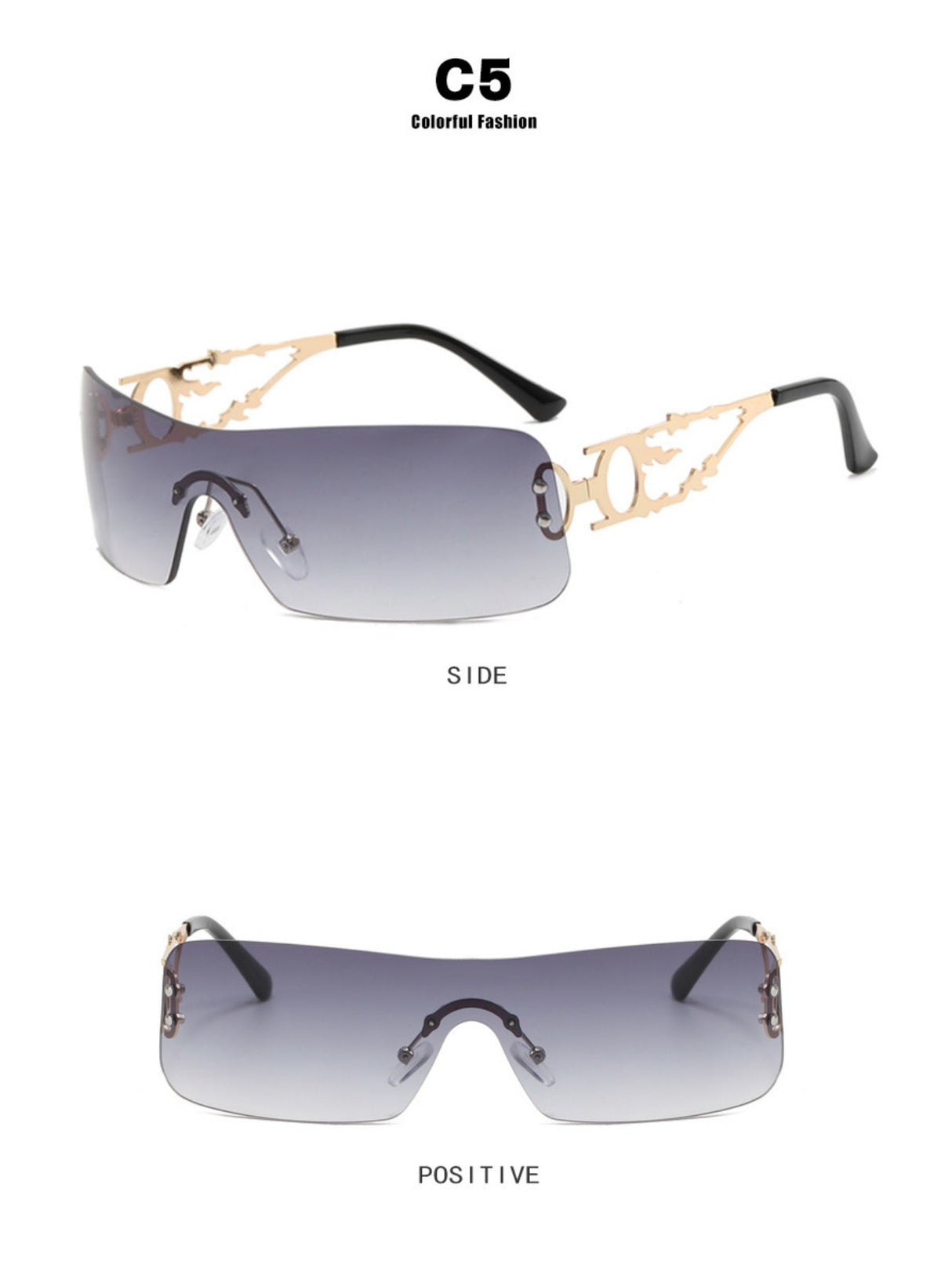 Frameless Cutout Sunglasses