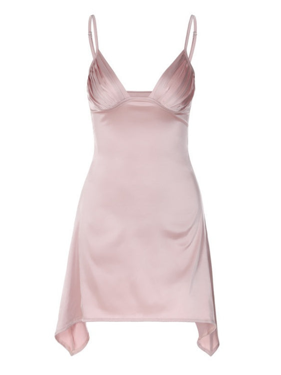 Liber Spring Women's Backless Solid Color Mini&Short Dresses