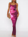 Liber Spring Women's Backless Abstract Maxi Dresses