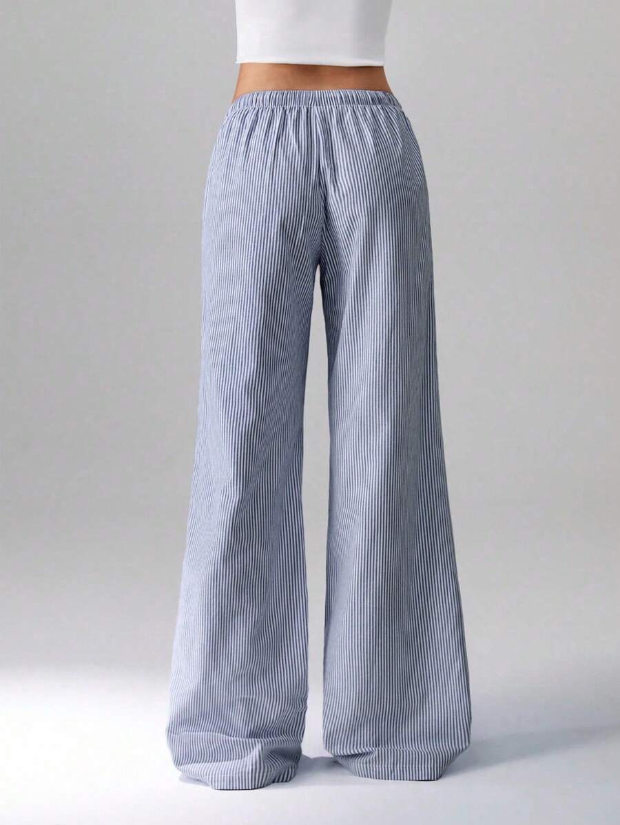 Striped Casual Wide-Leg Pants