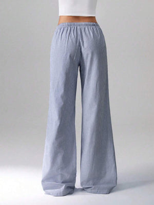 Striped Casual Wide-Leg Pants