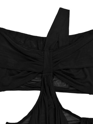 Gauze Sexy Bare Waist Parties Maxi Dresses