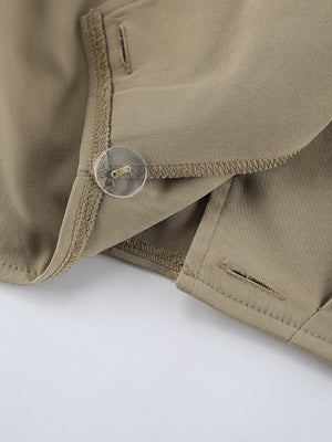 Liber Autumn Women's Pocket Solid Color Trench Coats