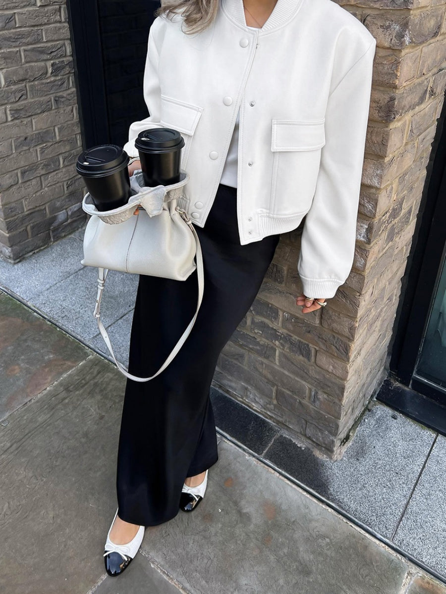 Liber Autumn Women's Baseball uniform Solid Color Jackets